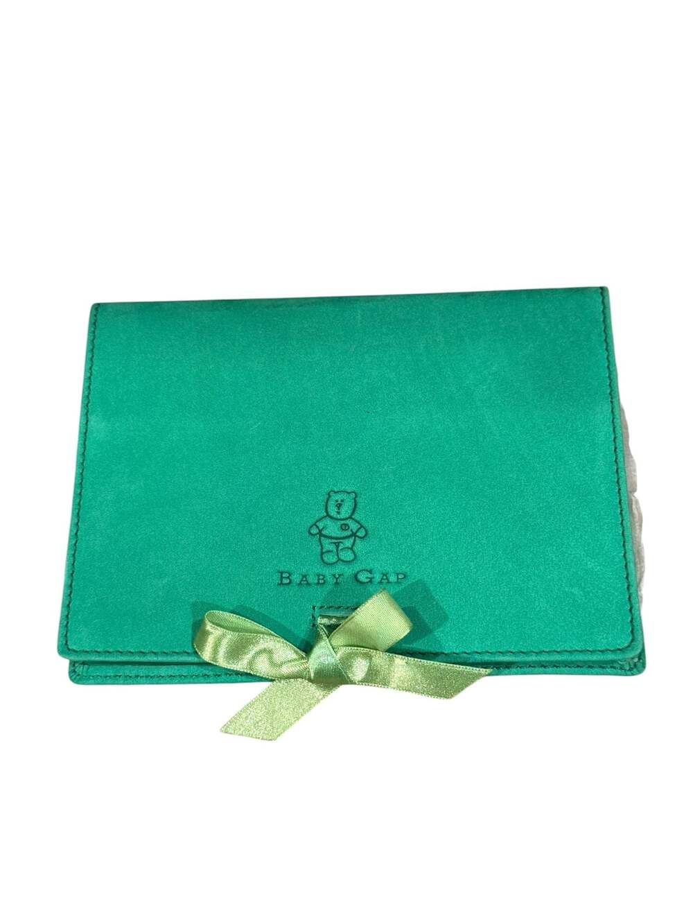 Baby Gap Green Suede Photo Album with Bear Logo